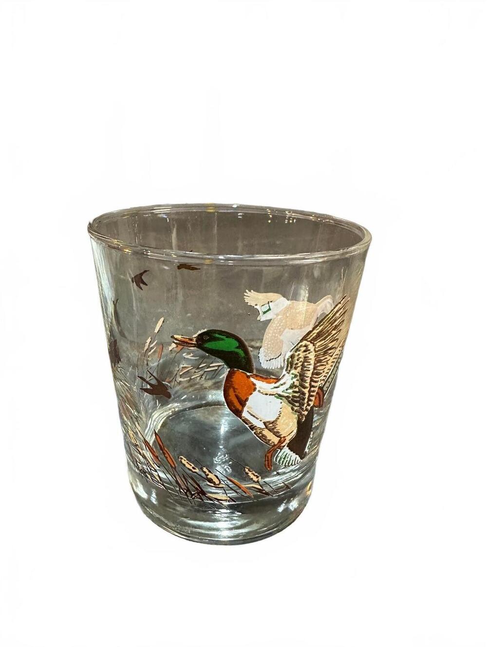 Vintage Libbey Mallard Ducks Rocks Glass 1970s